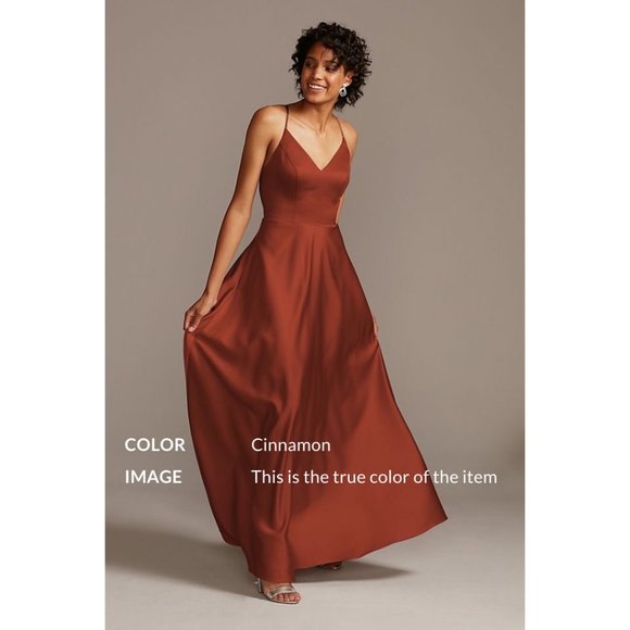 Spaghetti Strap Satin Dress - Picture 2 of 5